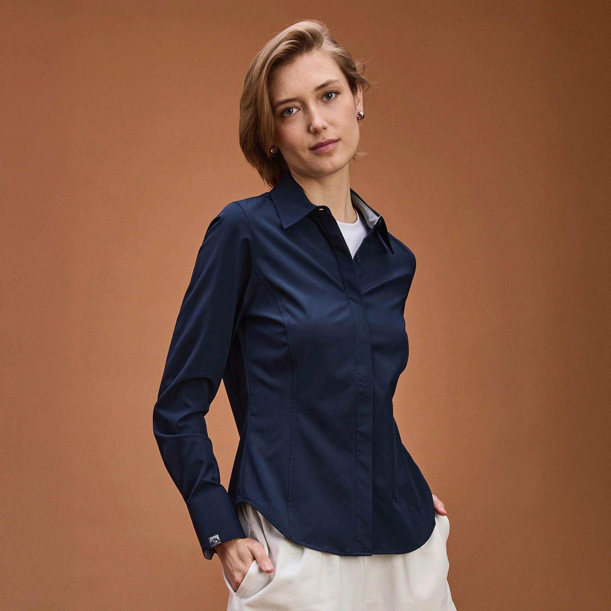 Women's Stretchy Button Up