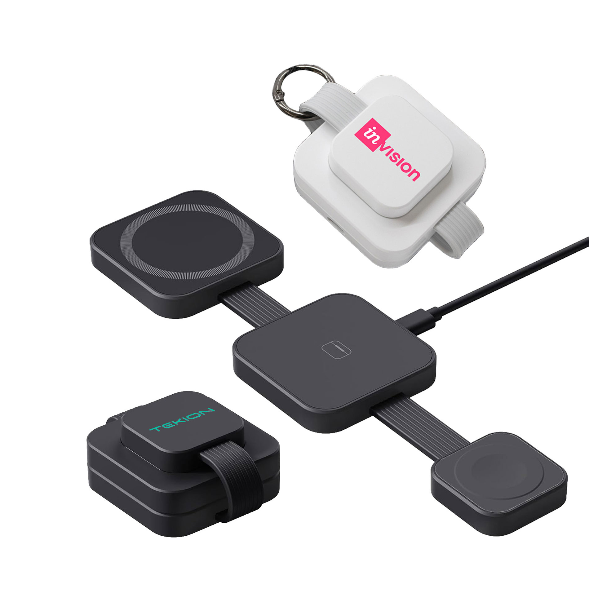 3-in-1 Foldable Wireless Charger Keyring