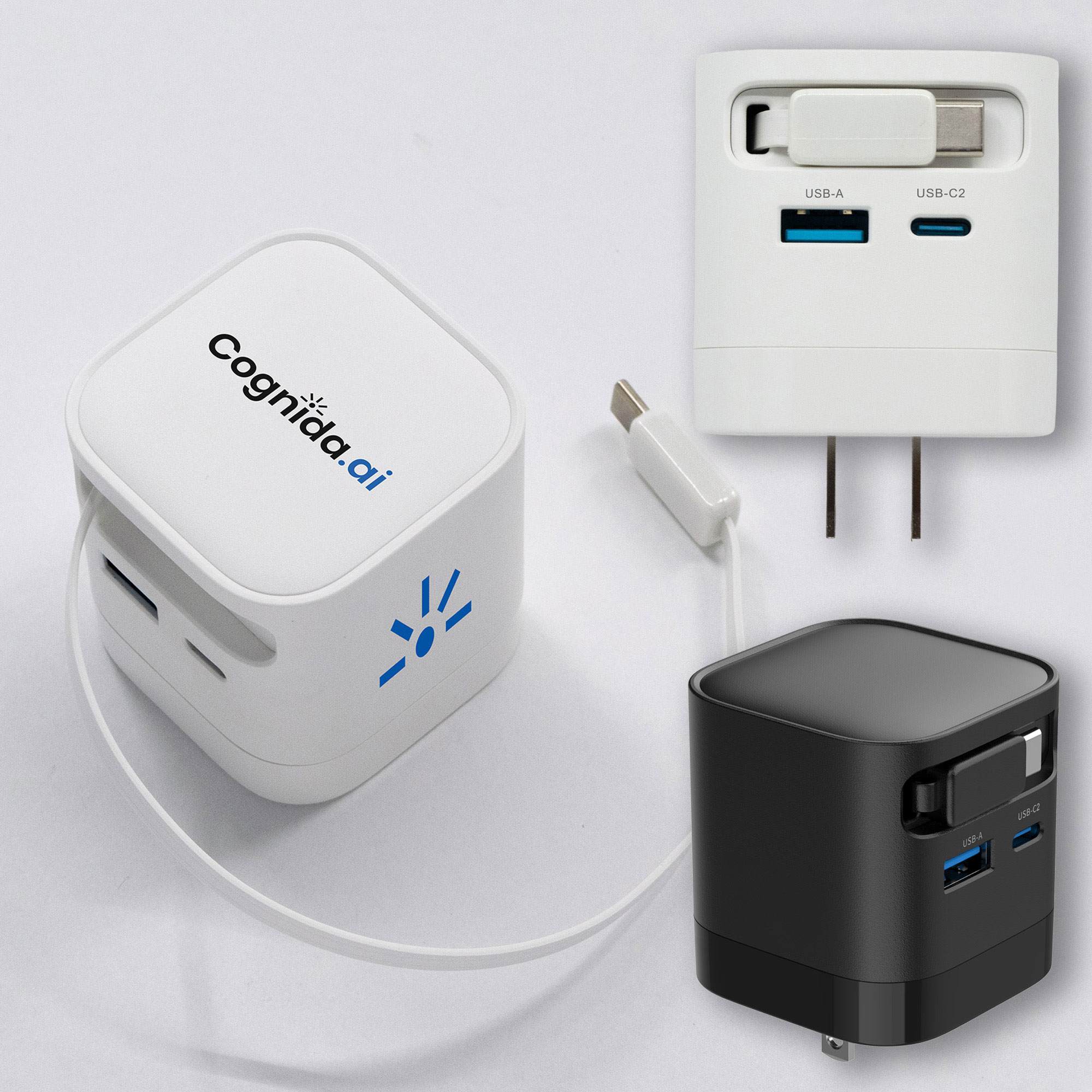 65W Wall Charger with Retractable Cable